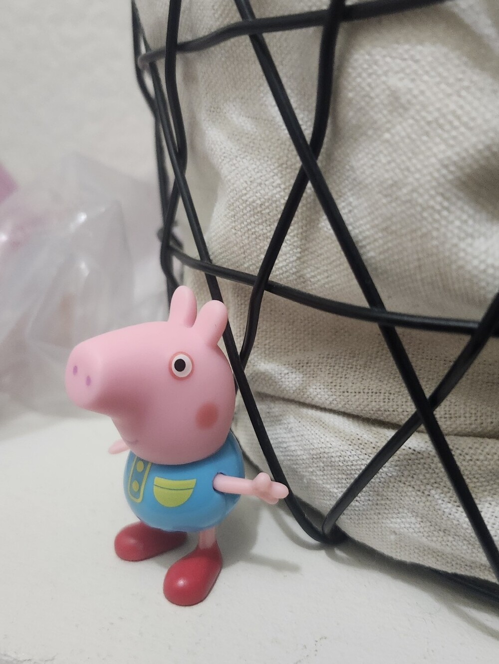 Peppa Pig Pink Figure Toy with Blue Outfit and Red Shoes